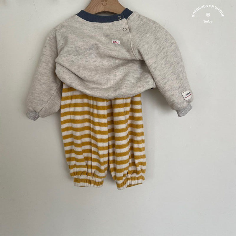 go;u - Korean Baby Fashion - #babyoutfit - Bebe Neat Sweatshirts - 3