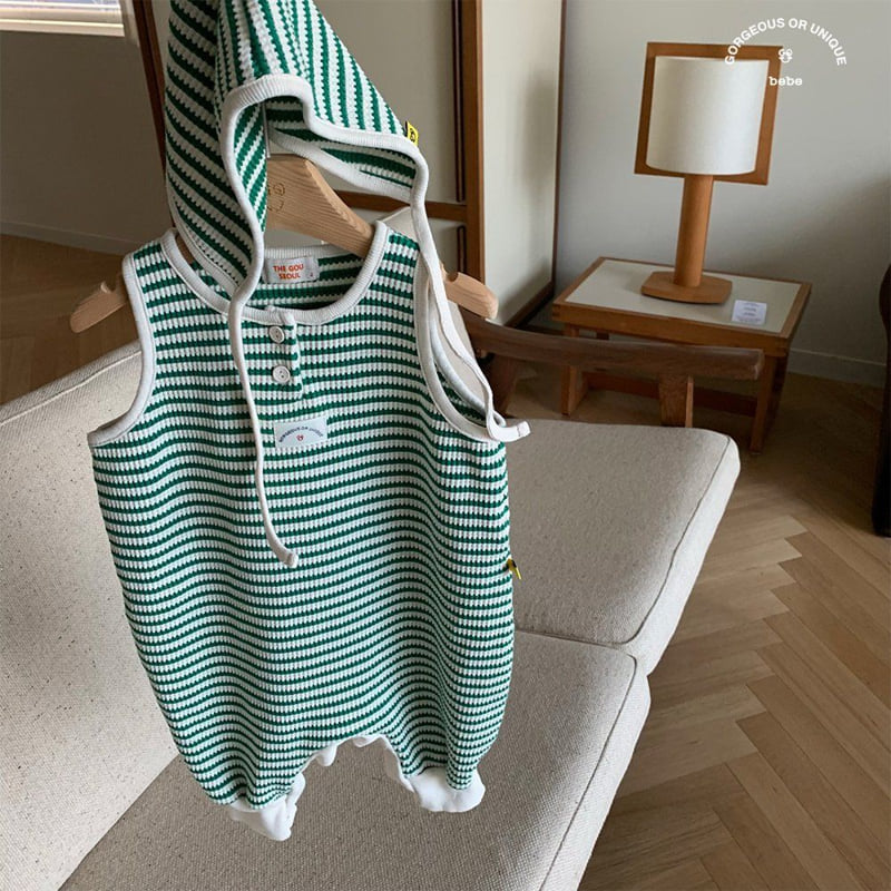 go;u - Korean Baby Fashion - #onlinebabyboutique - Bebe Striped Overalls - 10