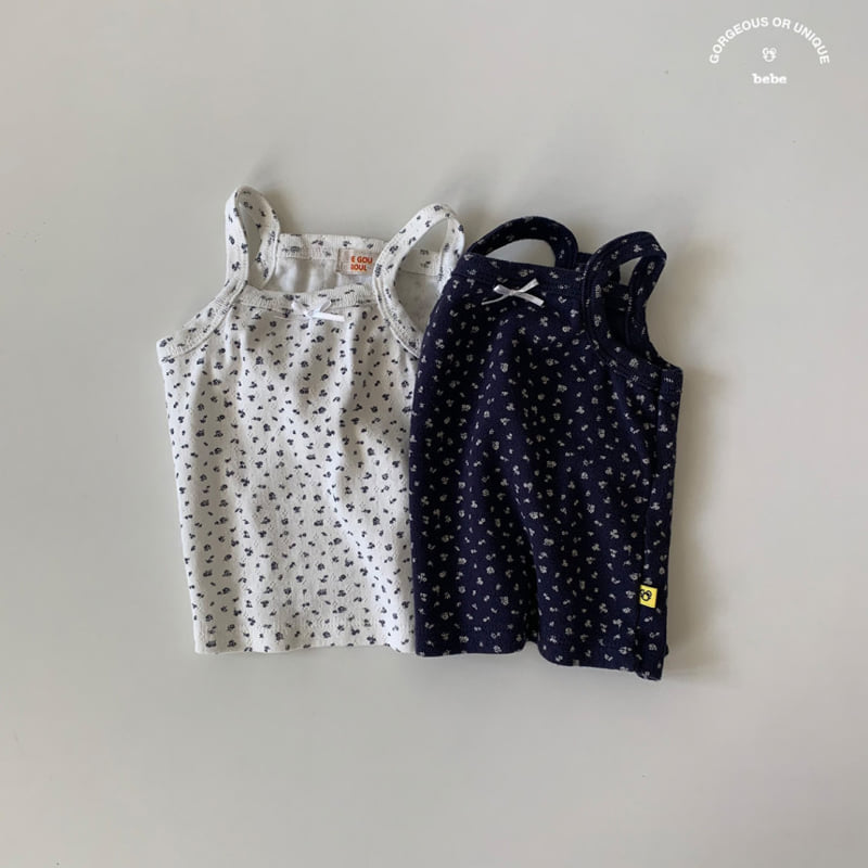 go;u - Korean Baby Fashion - #onlinebabyboutique - Bebe Small Flower Tank Top
