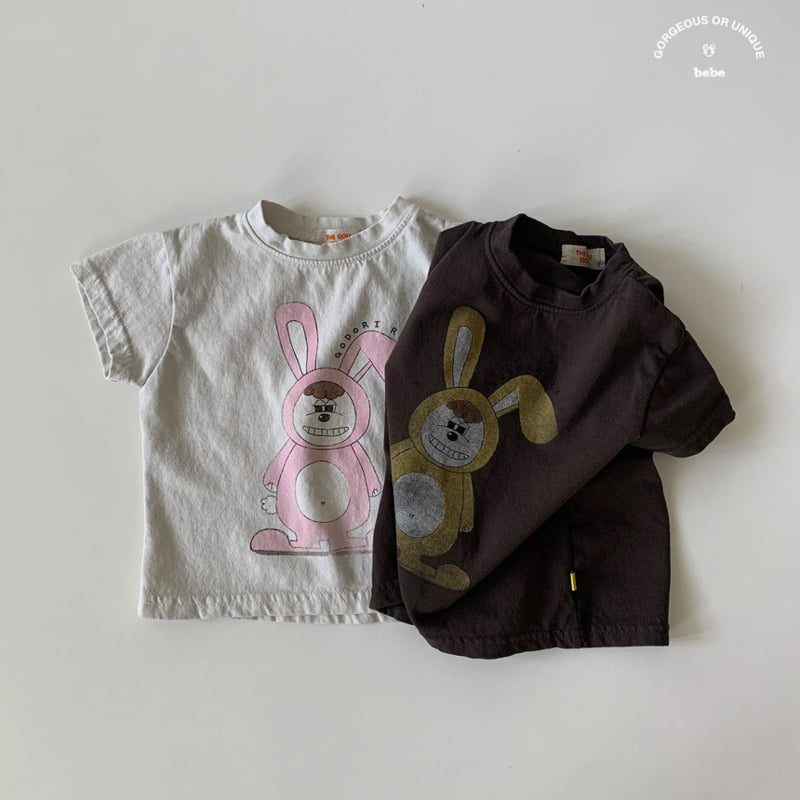 go;u - Korean Baby Fashion - #onlinebabyshop - Bebe Go Rabbit Tee