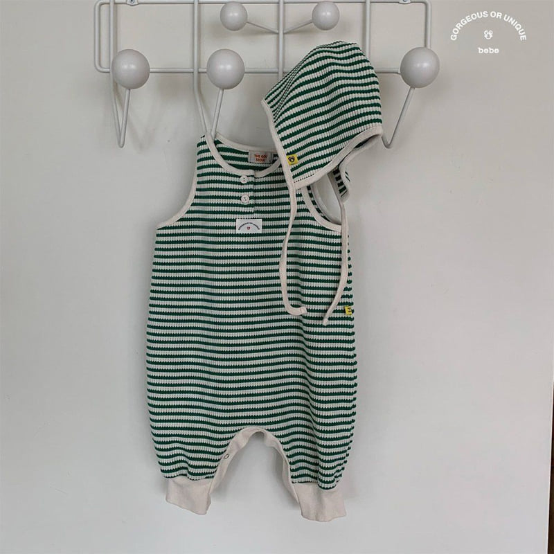 go;u - Korean Baby Fashion - #onlinebabyshop - Bebe Striped Overalls - 11