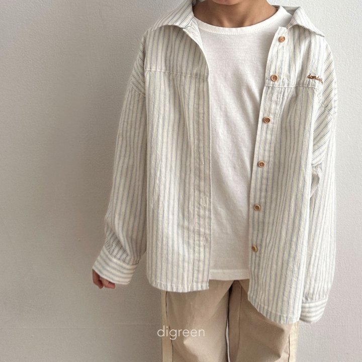 Digreen - Korean Children Fashion - Stripe Delion Shirt - Photo 1 - Spring 2025