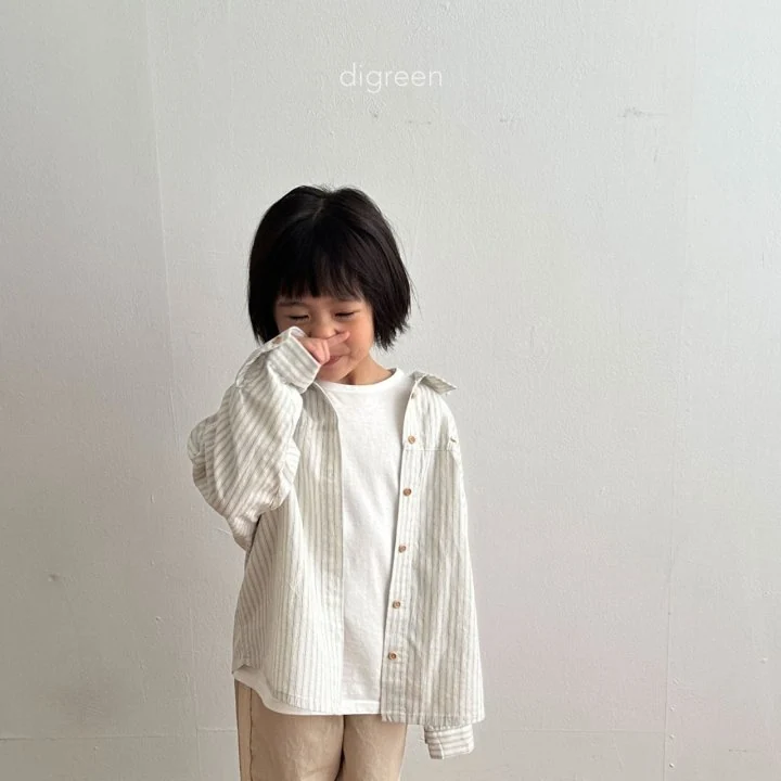 Digreen - Korean Children Fashion - Stripe Delion Shirt - Photo 2 - Spring 2025
