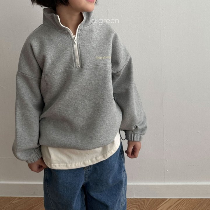 Digreen - Korean Children Fashion - Marshmallow Half Zip-up Jacket - Photo 1 - Spring 2025
