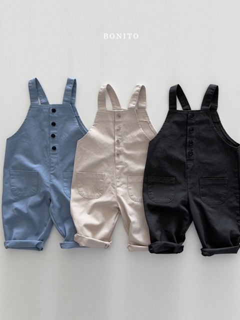 Cotton Button Overalls
