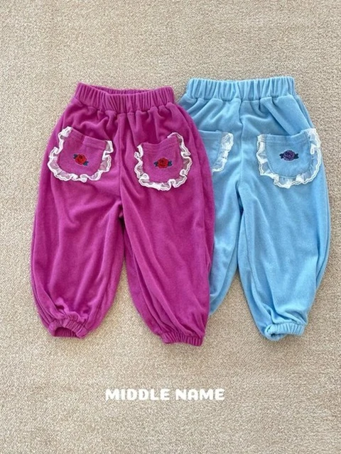 Lace Flower Embroidery Pants