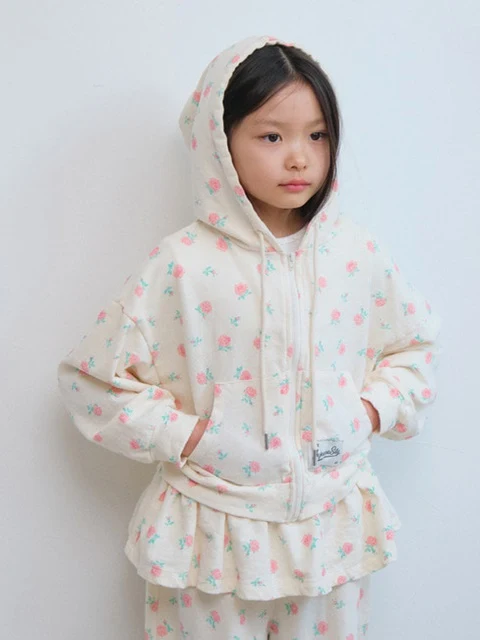 Cropped Hood Zip-up Jacket