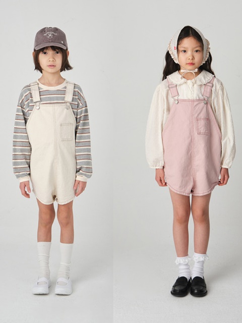 Cotton Berry Short Overalls