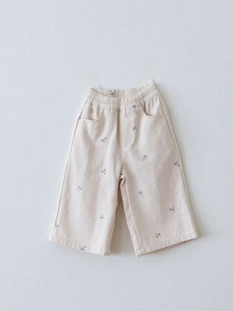 Flower Embroidery Pants