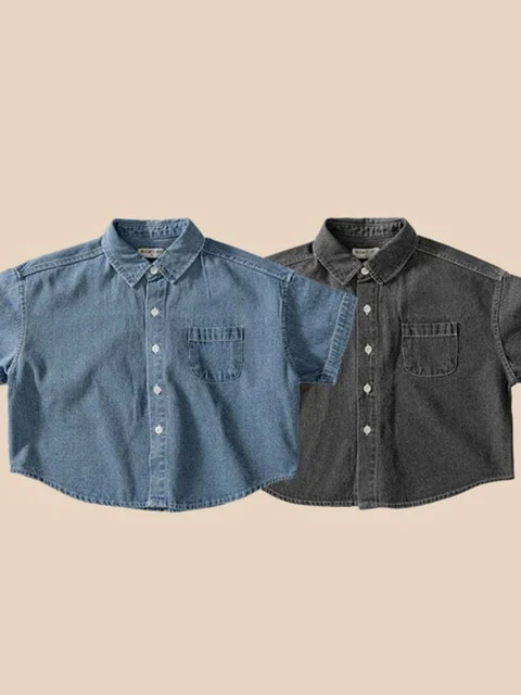 Basic Denim Short Sleeved Shirt Basic Denim Short Sleeved Shirt
