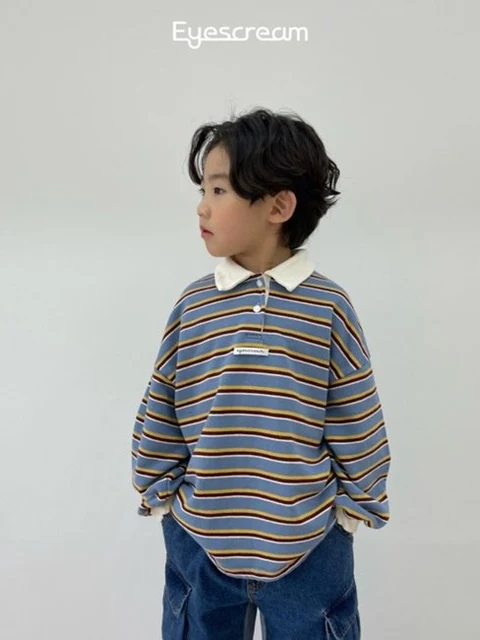 Collar Stripe Sweatshirts