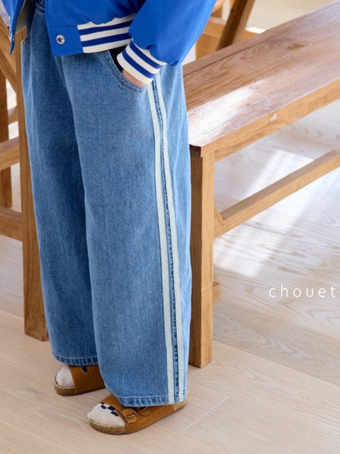 Tape Wide Denim Pants