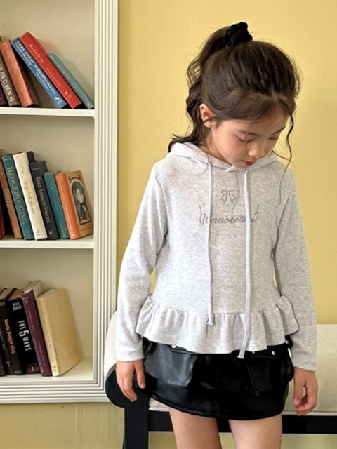 Ribbon Hooded Frill Tee