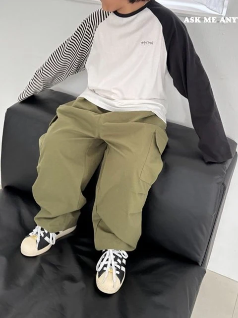 Solid Cargo Pants