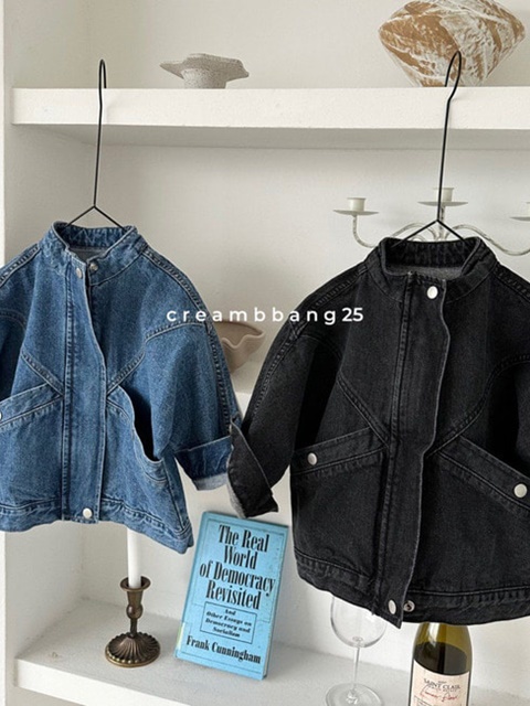 High Neck Over Sized Denim Jacket