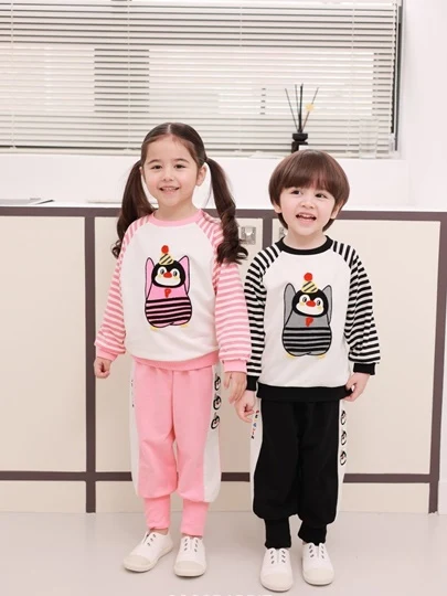 Stripe Penguine Sweatshirts