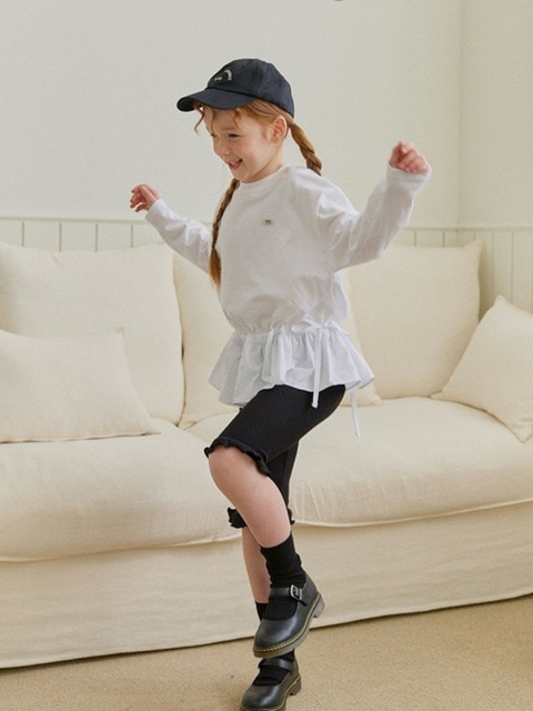 Shirring Frill Long Tee Shirring Frill Long Tee