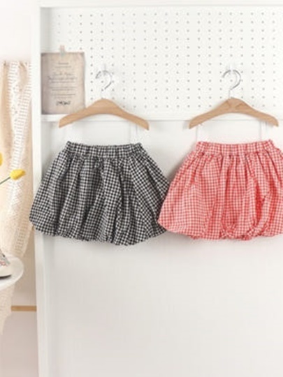Check Balloon Skirt