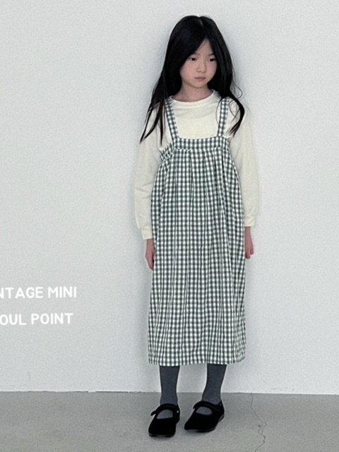 Checked Shoulder One-piece