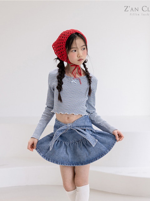 Denim Ribbon Skirt Denim Ribbon Skirt