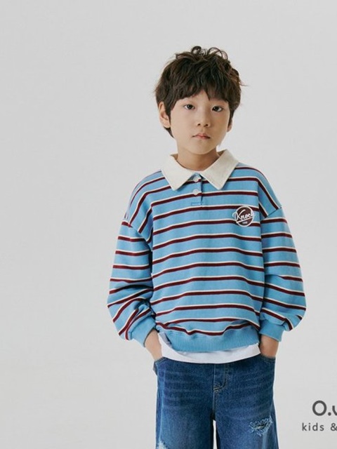Striped Collar Sweatshirts