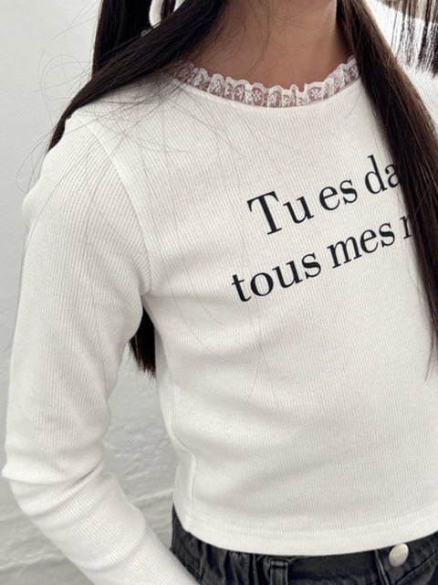 Ribbed Lace Tee