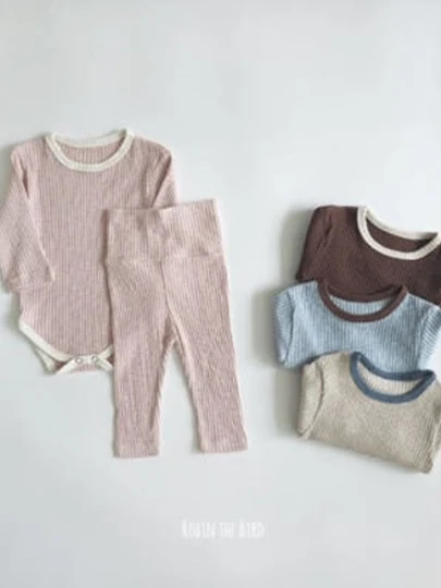Modal Ribbed Bodysuit Top Bottom Set Modal Ribbed Bodysuit Top Bottom Set