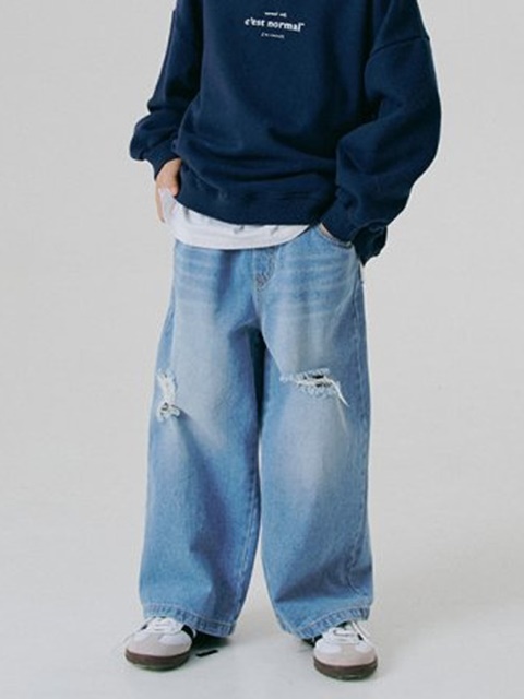 Damage Washed Denim Pants Damage Washed Denim Pants
