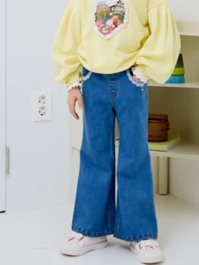 Lace Denim Bootscut Pants Lace Denim Bootscut Pants