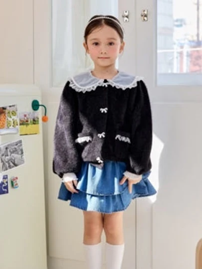 Tiered Denim Skirt Leggings