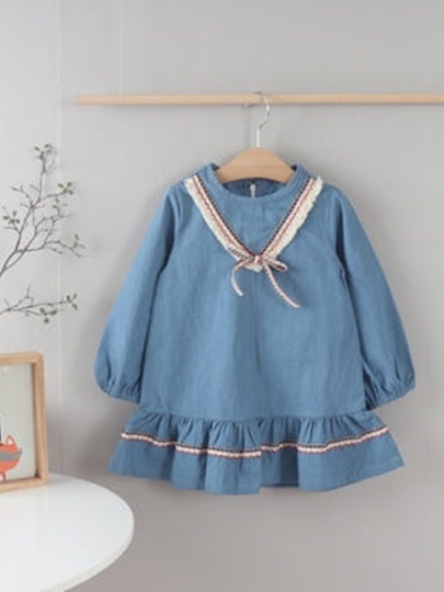 Denim Ribbon One-piece Denim Ribbon One-piece