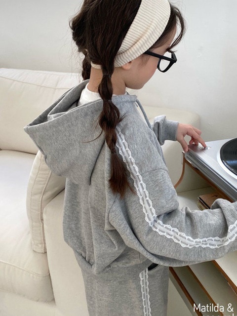 Lace Hood Zip-up Jacket Lace Hood Zip-up Jacket