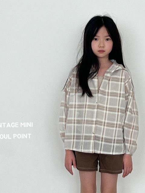 Check Hood Button Shirt