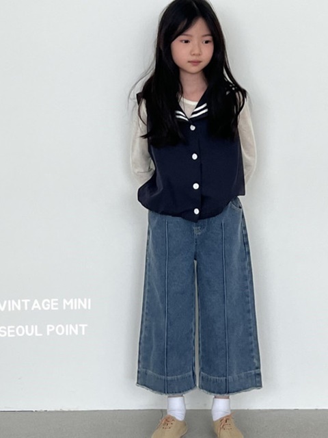 Pintuck Denim Pants