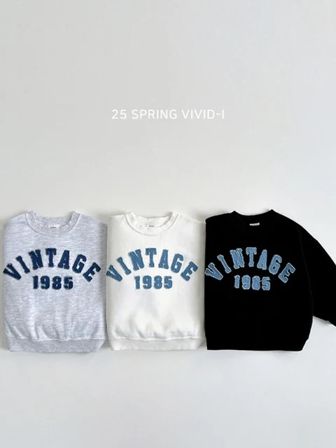 Vintage Blue Embroidery Sweatshirts