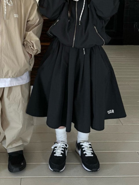 Flare Nylon Skirt