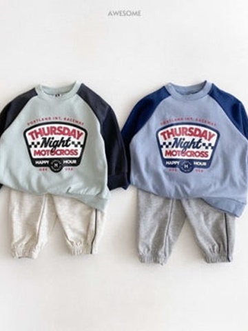 Night Raglan Top Bottom Set