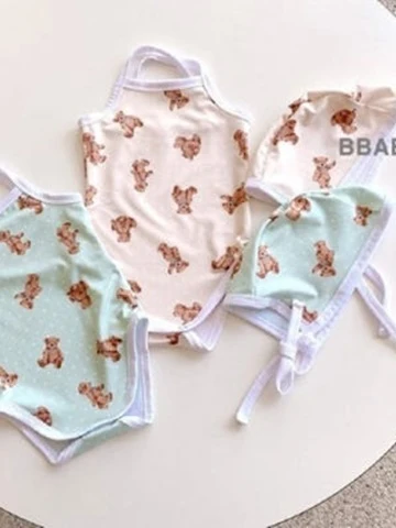 Strap Swim One-piece with Bonnet