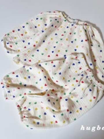 Heart Flower Bear Muslin Blouse