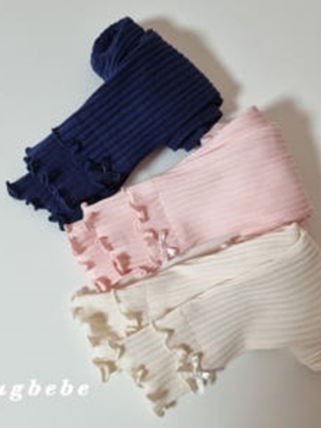 Double Frill Ribbon Rib Leggings