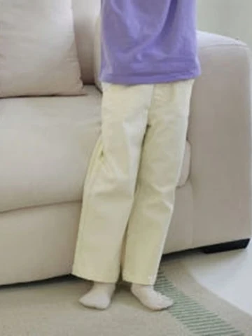 Cream Straight Pants