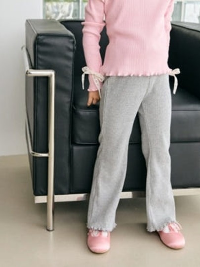 Lace Ribbed Bootcut Pants