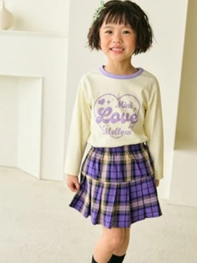 Check Pleated Skirt