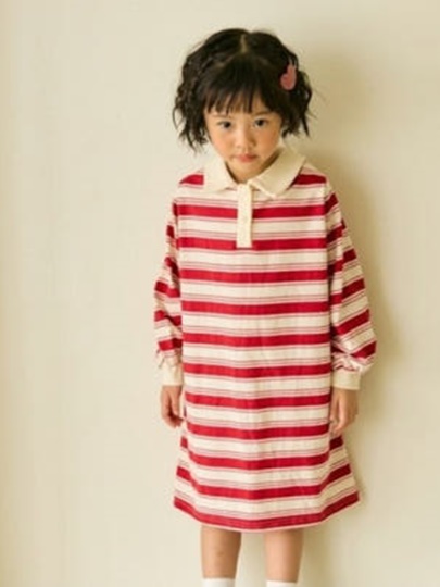 Collar Striped One-piece