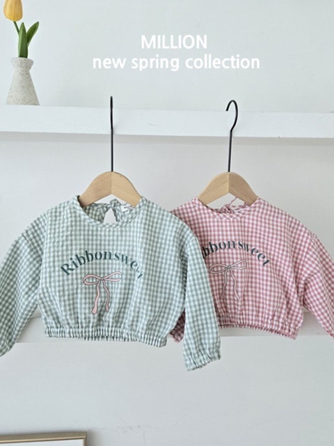 Check Ribbon Blouse
