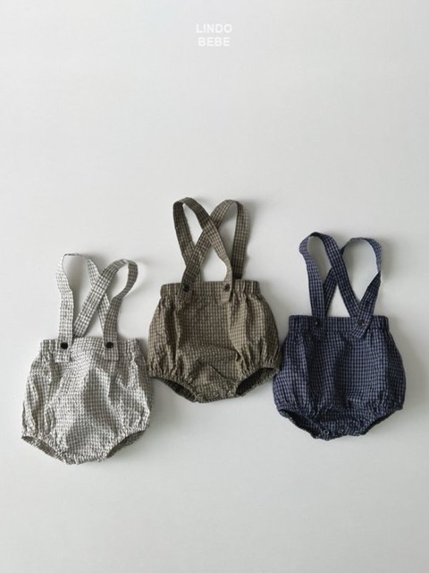 Bebe Check Overalls Bloomer Bebe Check Overalls Bloomer