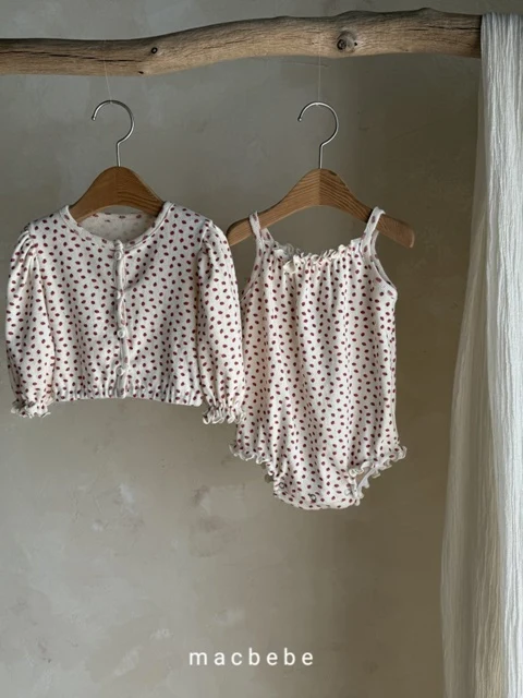 Eyelet Cardigan Set