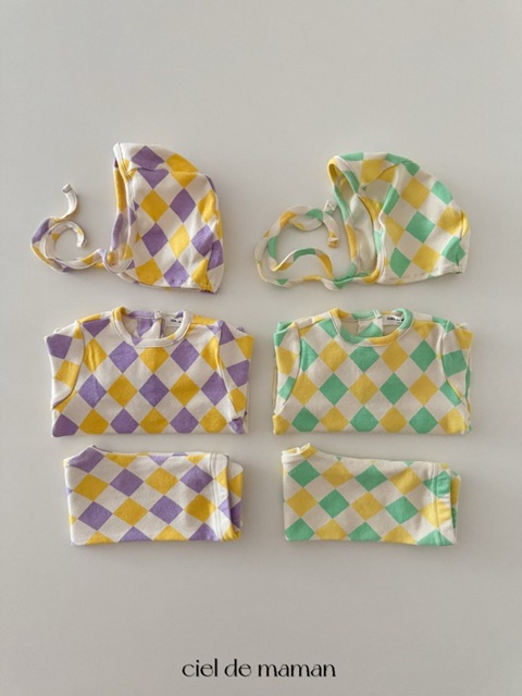 Argyle Suit Set (Suit + Bonnet + Leggings Set)