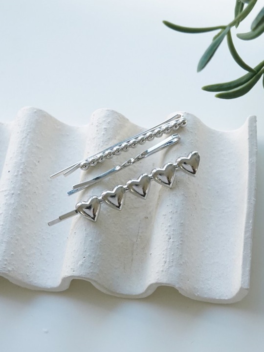 Layered Heart Hairpin Set