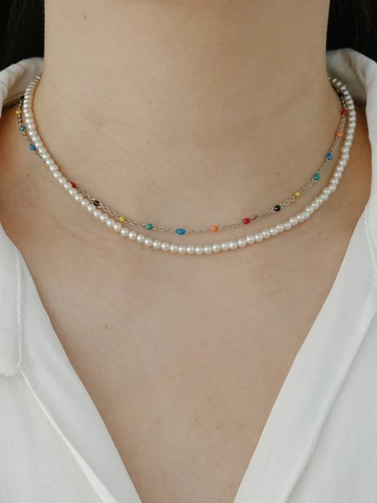 Double Rainbow Pearl Necklace Double Rainbow Pearl Necklace